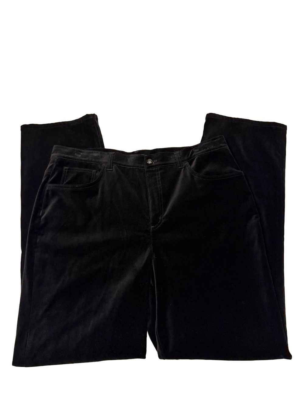 Lauren Ralph Lauren Black Velveteen Straight Leg Pants Size 14